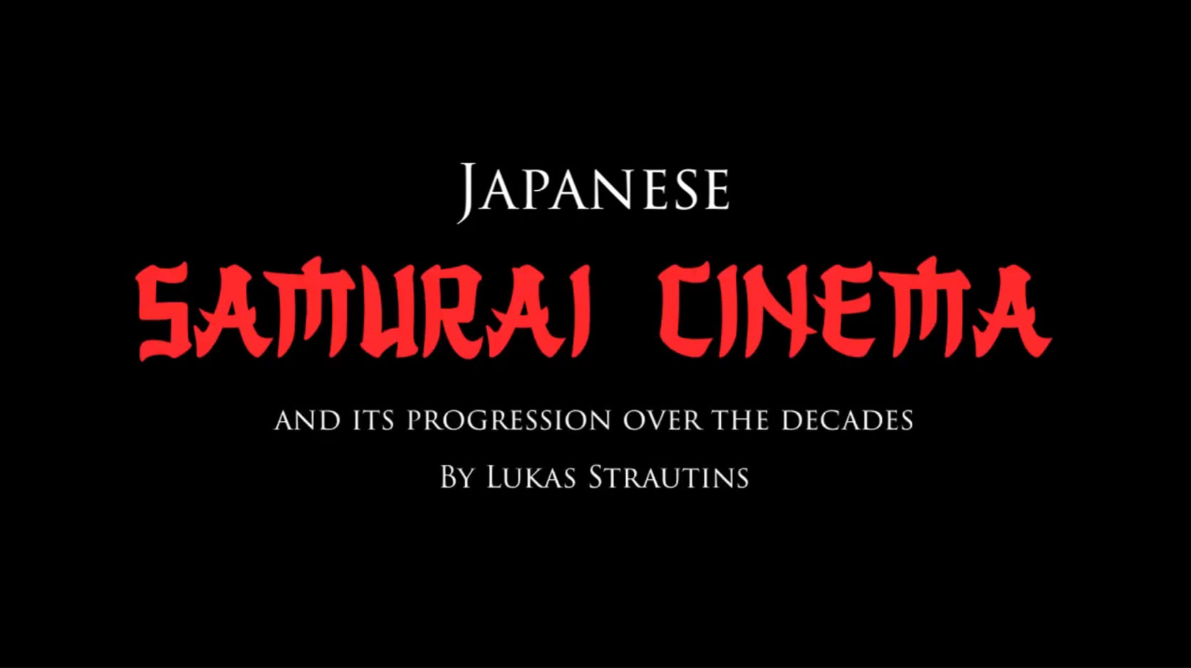 A History of Japanese Samurai Cinema
